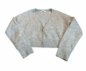 OAK + FORT cropped gray cardigan Size XS thumbnail 1