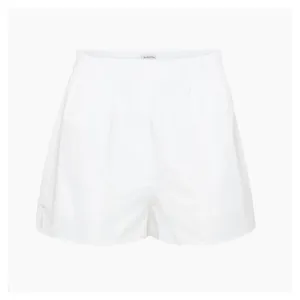 Aritzia Babaton Deakins 3" Shorts Size Medium White Boxer Comfy Casual thumbnail 3
