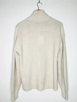 Quince NWT 100% Merino Wool Half Zip Sweater Cream Ivory Size Small thumbnail 7