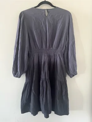 Universal Threads NWT Blue Ombre 100% Cotton Gauze Peasant Mini Dress Small Coastal Beachy thumbnail 6