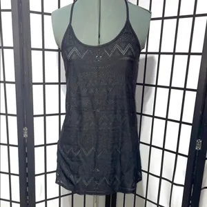 PINK Victoria's Secret Black Mesh Tribal Racerback Camisole Size XS thumbnail 2