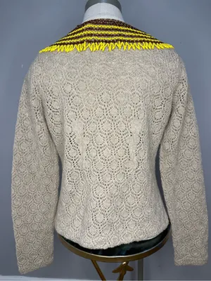 Anthropologie brand SPARROW 100% Lambswool Beaded Collar Cardigan Sweater thumbnail 5