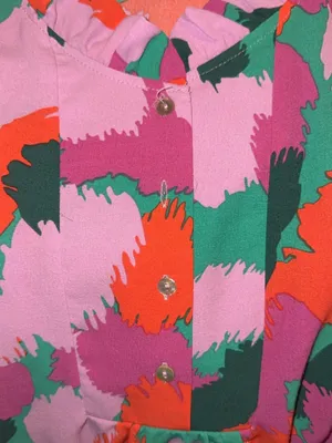 Bright Pink Multi-Color Floral Shift Dress thumbnail 4