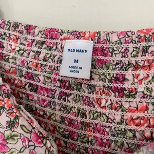 Old Navy Short Sleeve Fit & Flare Dress Sweetheart Neck Pink Ditzy Floral ~ Sz M thumbnail 7