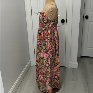 H&M Smocked Floral Cotton Dress thumbnail 3