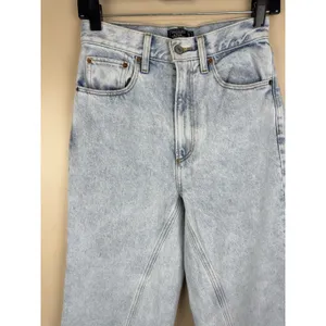 Abercrombie & Fitch Ultra High Rise Crop Wide Leg Jeans Women’s 0R/25 Frayed Hem thumbnail 3