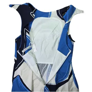 MON RENN Twilight Palms Mini Dress Blue‎ White Abstract Cutout Back Size S NWT thumbnail 8
