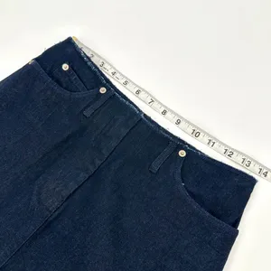 London Jean Skirt Womens 4 Dark Blue Denim Y2K 90s Low/No Waist Double Slit VTG thumbnail 5