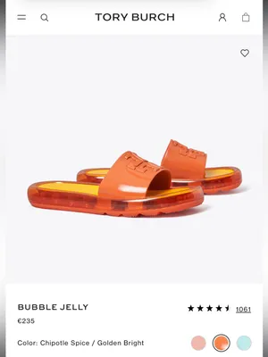 Orange Logo Slide Sandals with Yellow Footbed thumbnail 2