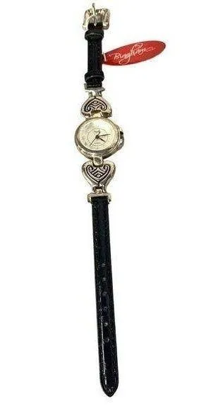 NWT Bingham Silver Tone and Genuine Leather Women's Watch thumbnail 1