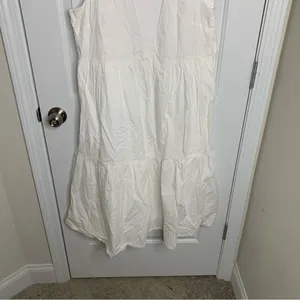 J Crew‎ white sleeveless tiered midi dress size 10 vacation cruise bridal shower thumbnail 4