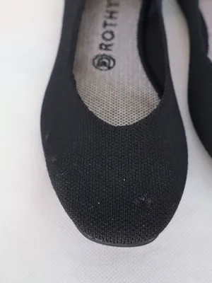 Rothy’s The Flat Women’s 8 Black Knit Ballet Flats Electric Blue Trim Washable thumbnail 6