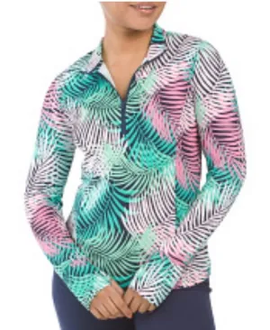 Tommy‎ Bahama Medium Golf & Tennis Tropical Full Zip Jacket Vaporwave Miami Vice thumbnail 1