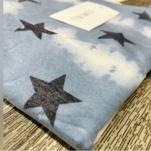 NEW! COMO BLU Loungewear Pajama Set Short Sleeve Top Joggers Sweats Blue Stars M thumbnail 8