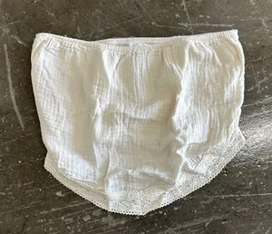 Full Tilt Cream White Lace Trim Strapless Top thumbnail 1