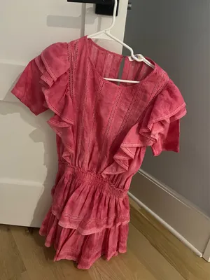 Love Shack Fancy Mini Dress Pink Ruffle thumbnail 1