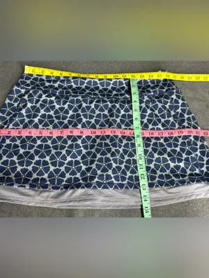 Dip Athletic Skort Navy Blue Geometric-Print with Gray Trim Size XL thumbnail 3