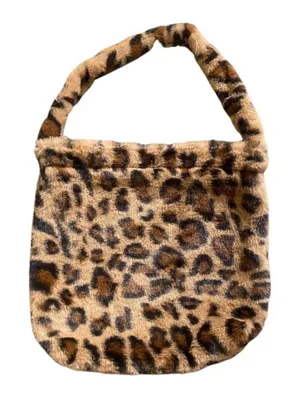 Faux Fur Leoprd Small Tote Bag in Brown​​​​​​​​​ thumbnail 1