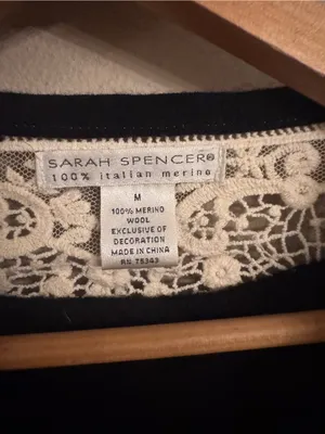 SARAH SPENSER Cardigan with White Lace‎ Trim thumbnail 4