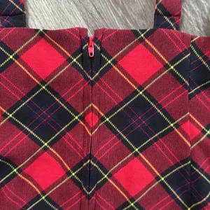 Modcloth Red and Black Plaid Skirt Large Overall Skirt with Suspenders thumbnail 4
