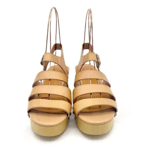J. Crew The Chloe Clog Platform Strappy Sandal in Saddle Tan Faux Leather Size 7 thumbnail 8