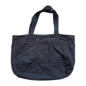 Alpha Chai Omega Tote Bag Black Embroidered Floral Logo Initials Pockets 16"x10" thumbnail 2