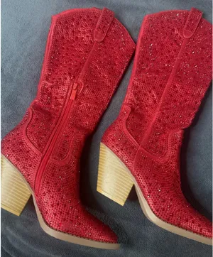 Red Rhinestone Cowboy Amazon Boots thumbnail 5