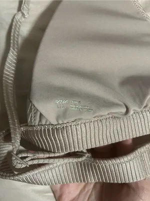 aerie Ribbed Triangle Champagne Bikini Top Size L thumbnail 3
