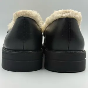 JustFab JF Leli Sherpa Lug Sole Loafers Black and Cream Chunky Platform Size 8 thumbnail 3