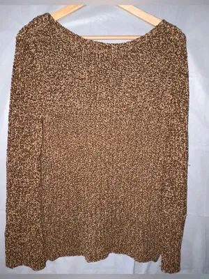 Lauren Ralph Lauren Sweater Medium Brown Cotton Knit Sweater Pullover Preppy thumbnail 2