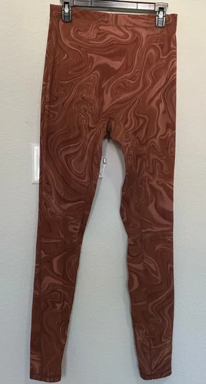 House of CB Violet Cocoa Swirl Brown Mesh Leggings High Rise Large thumbnail 1