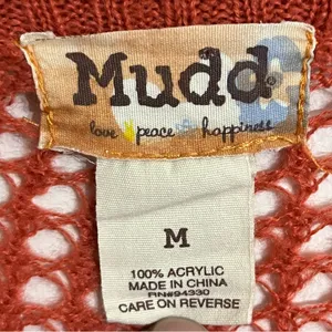 Women's MUDD Long‎ Sleeve Long Cardigan Duster Y2K 90s Size Medium Dark Orange thumbnail 3