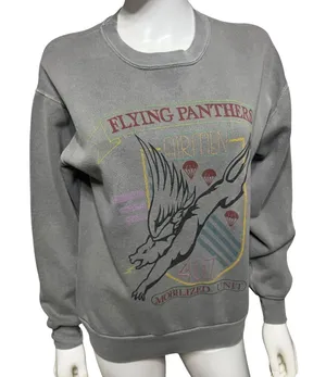 Vintage 90s Topico Bay Flying Panthers Airborne 407 Sweatshirt Gray Made in USA thumbnail 1