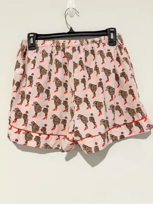 Bouffants & Broken Hearts Anthro Poodle heels‎ Pajama Shorts pink Size SMALL thumbnail 3
