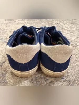 Ladies Vintage Havana Navy Suede Low-Top Sneakers thumbnail 7