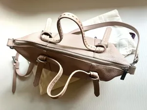 Ted Baker Olmia Knotted Handle Tote Bag Beige Nude Leather Crossbody thumbnail 4