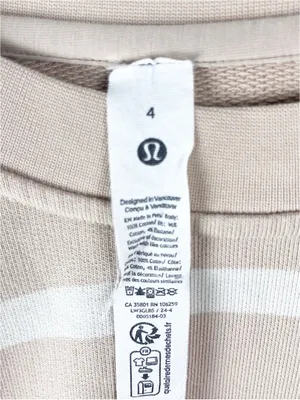 LULULEMON Perfectly Oversized Boundless Striped Cropped Top Size 4 Athleisure thumbnail 3