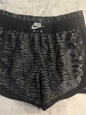 Nike Air Dri-FIT Women’s Small Running Shorts Black Gray Geometric Lined 3” thumbnail 12
