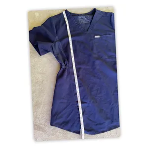 FIGS Technical Collection Navy Blue Scrub Top Womens Medium Stretch V Neck thumbnail 5