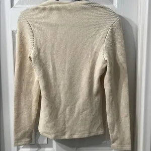 Anthropologie Cream Ribbed Square Neck Sweater NWT – Size M thumbnail 3