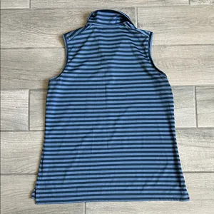 Nike Women’s Navy and Light Blue Striped Sleeveless Polo Tank thumbnail 6