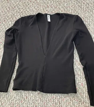 American Apparel Black Long Sleeve Crop Top thumbnail 3