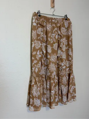 LOFT Floral Ruffle Midi Skirt‎ Size 14 NWT thumbnail 5