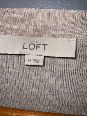 LOFT Cream Open-Front Draped Front Cropped Back Cardigan Medium thumbnail 7