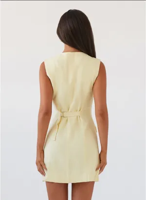 Peppermayo NWT Yellow Linen Mini Dress thumbnail 4