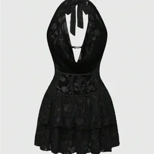 Romwe Black short mini dress thumbnail 2