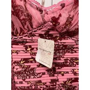 FREE PEOPLE Womens Small Weekend Plans Bodysuit In‎ Hot Pink Combo Floral New thumbnail 3
