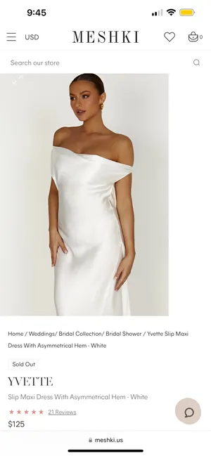 YVETTE Slip Maxi Dress With Asymmetrical Hem - White thumbnail 3