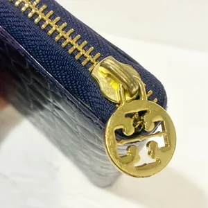 Tory Burch Purple Full Zip Leather Embossed Multi Card Wallet thumbnail 4
