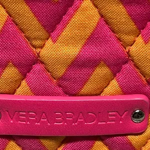 Vera Bradley Pink and Orange Cosmetic Bag with Quilted Design thumbnail 5